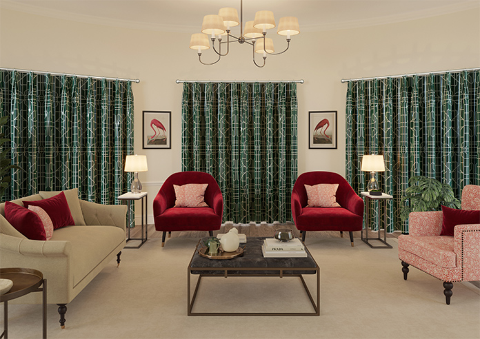 Bamboo Brights, Dark Green - Made To Measure Curtains - Image 15